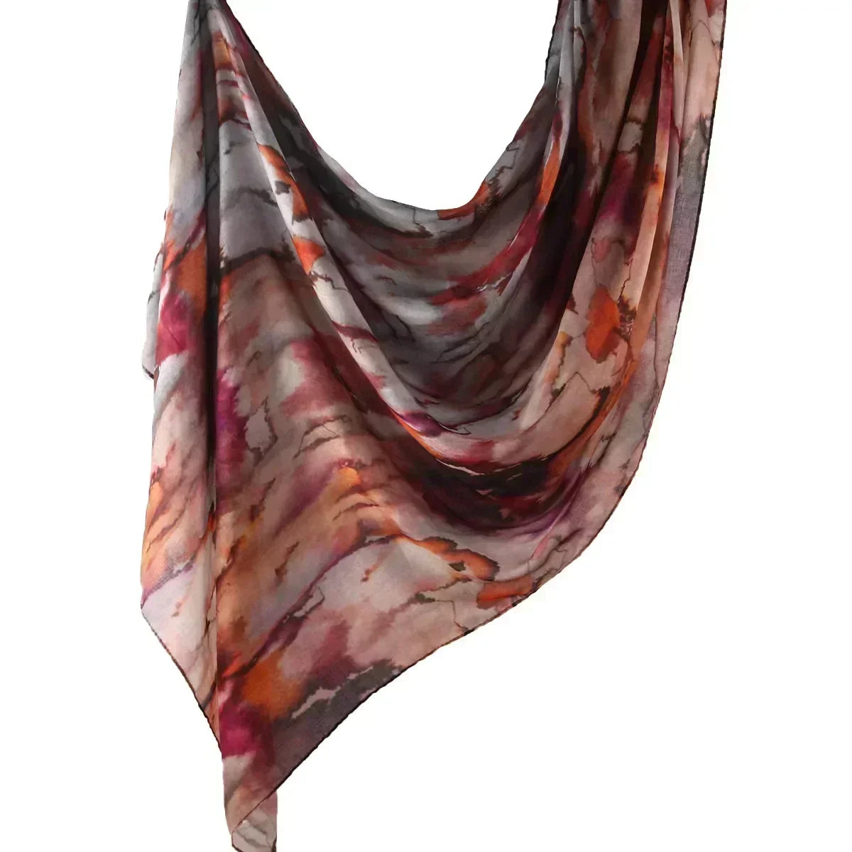 Brushstroke Bloom Hijab - Watercolor Print Breathable Scarf