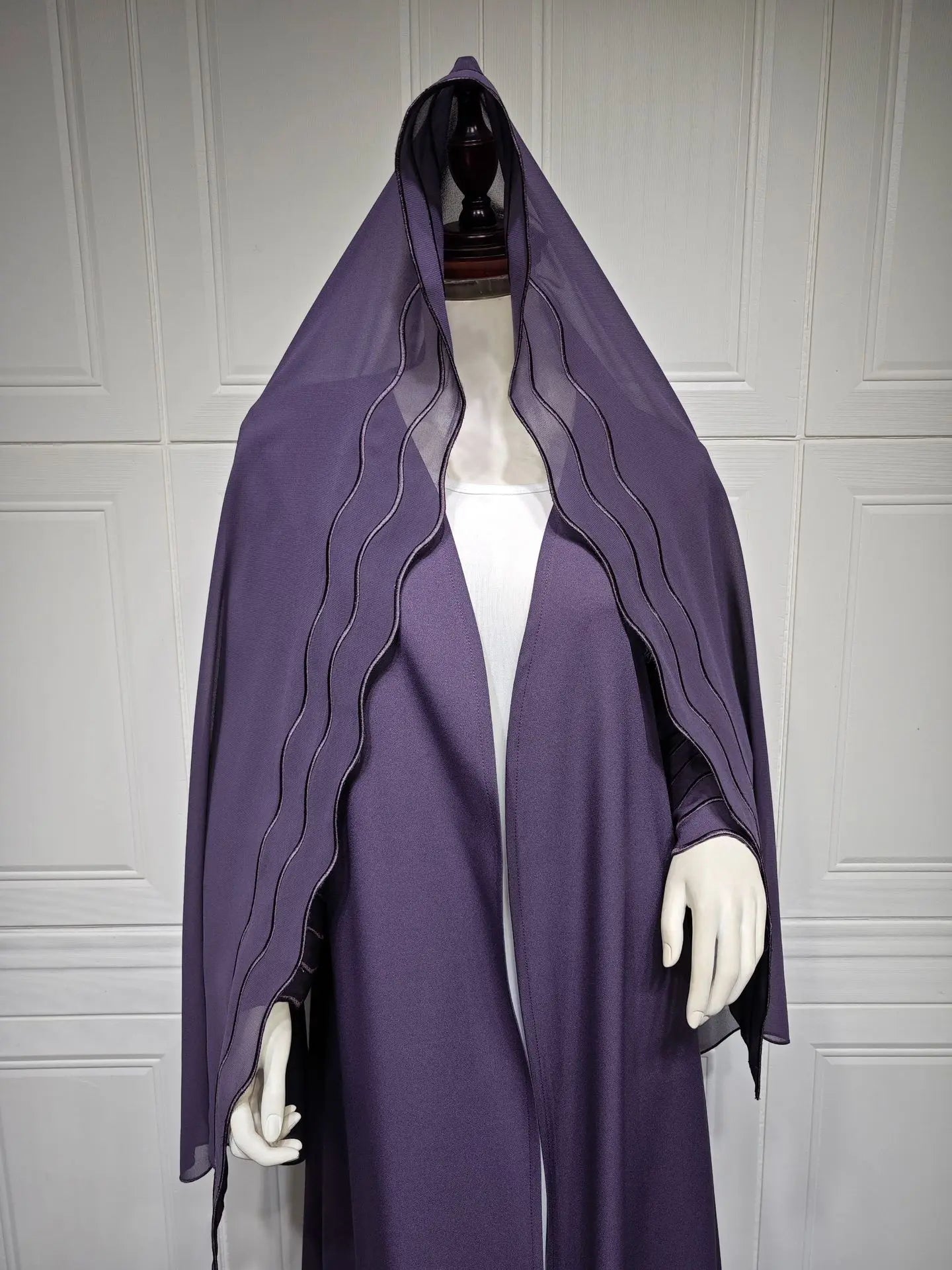 Open Abaya Dubai Style with Scarf