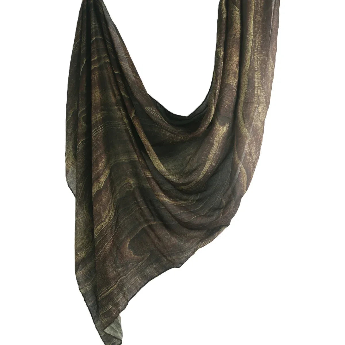 Brushstroke Bloom Hijab - Watercolor Print Breathable Scarf