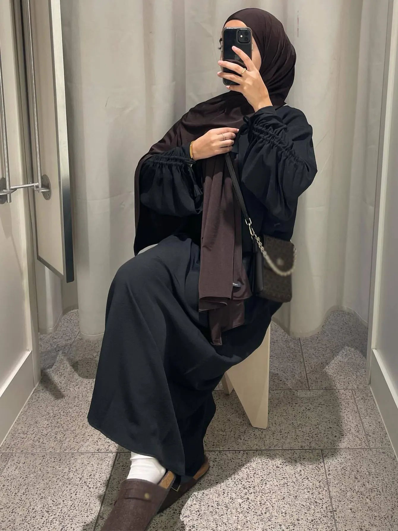Lace-Up Sleeve Modest Abaya