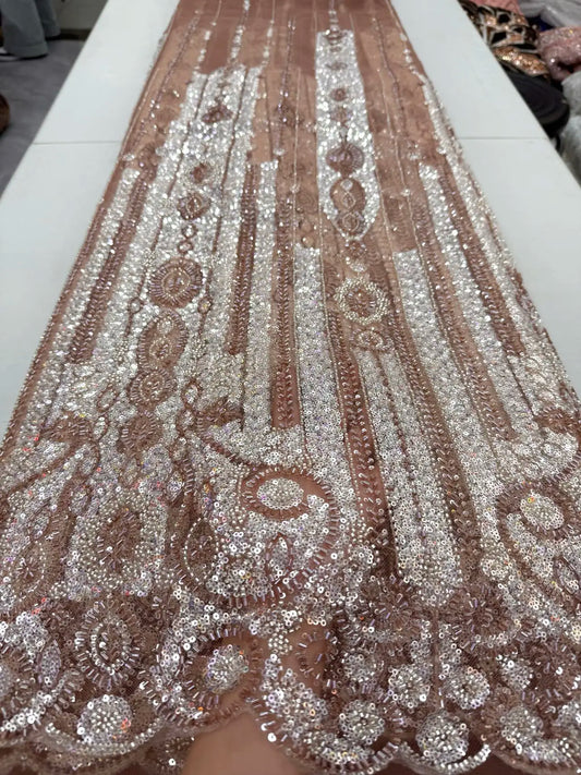 African Nigerian High-Quality Sequins Beads Stone Prom Dresses