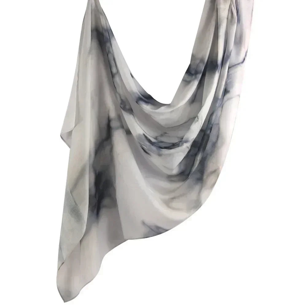 Brushstroke Bloom Hijab - Watercolor Print Breathable Scarf
