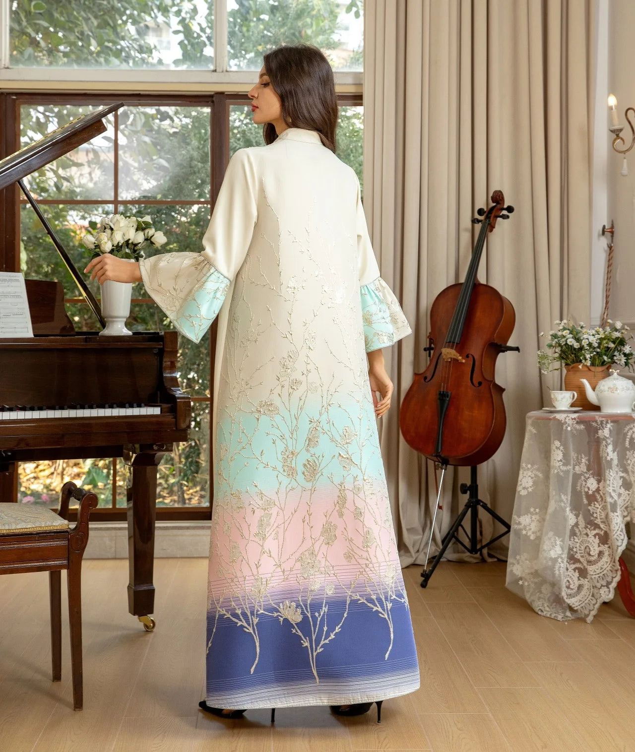 Muslim Dress Elegant long sleeve Dubai Abaya