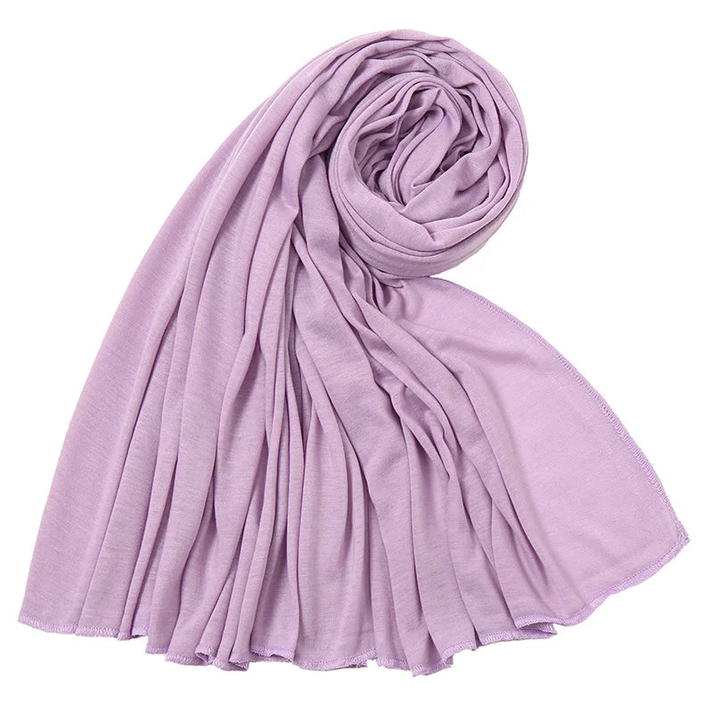 Soft Jersey Hijab - Plain, Lightweight & Stretchy