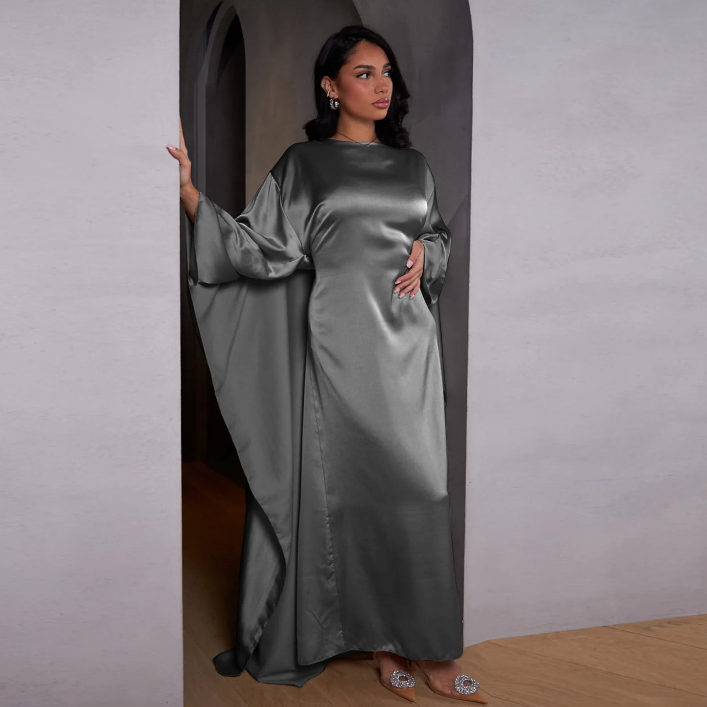 Luxury Satin Dubai Abaya Dress