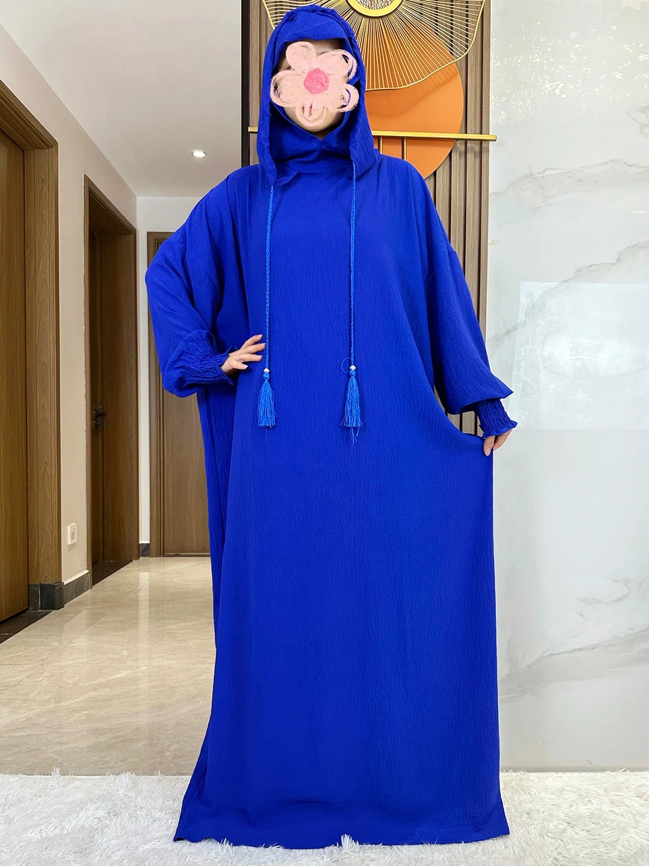 Cotton Abaya Maxi Dress with Hood