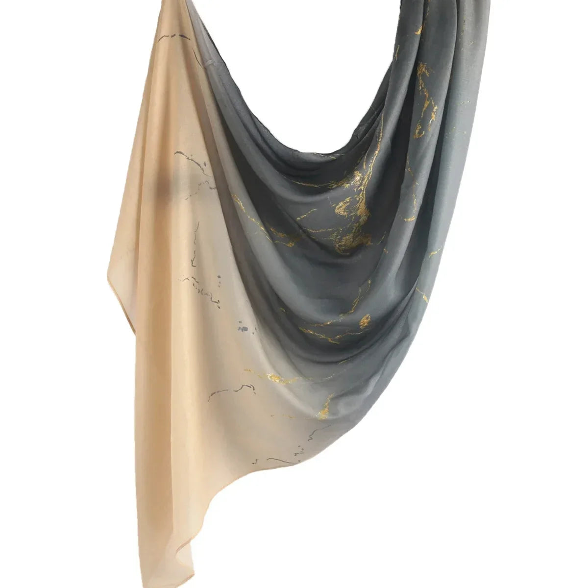 Brushstroke Bloom Hijab - Watercolor Print Breathable Scarf