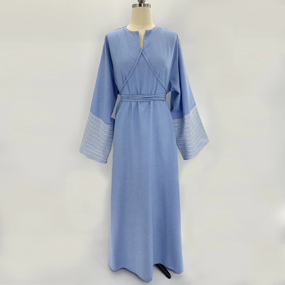 Belted Modest Kimono Abaya