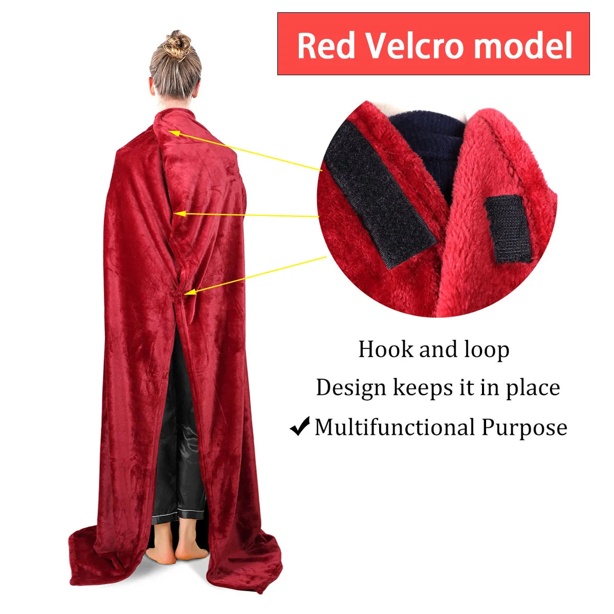Flannel Lazy Sleeve Blanket with Pockets