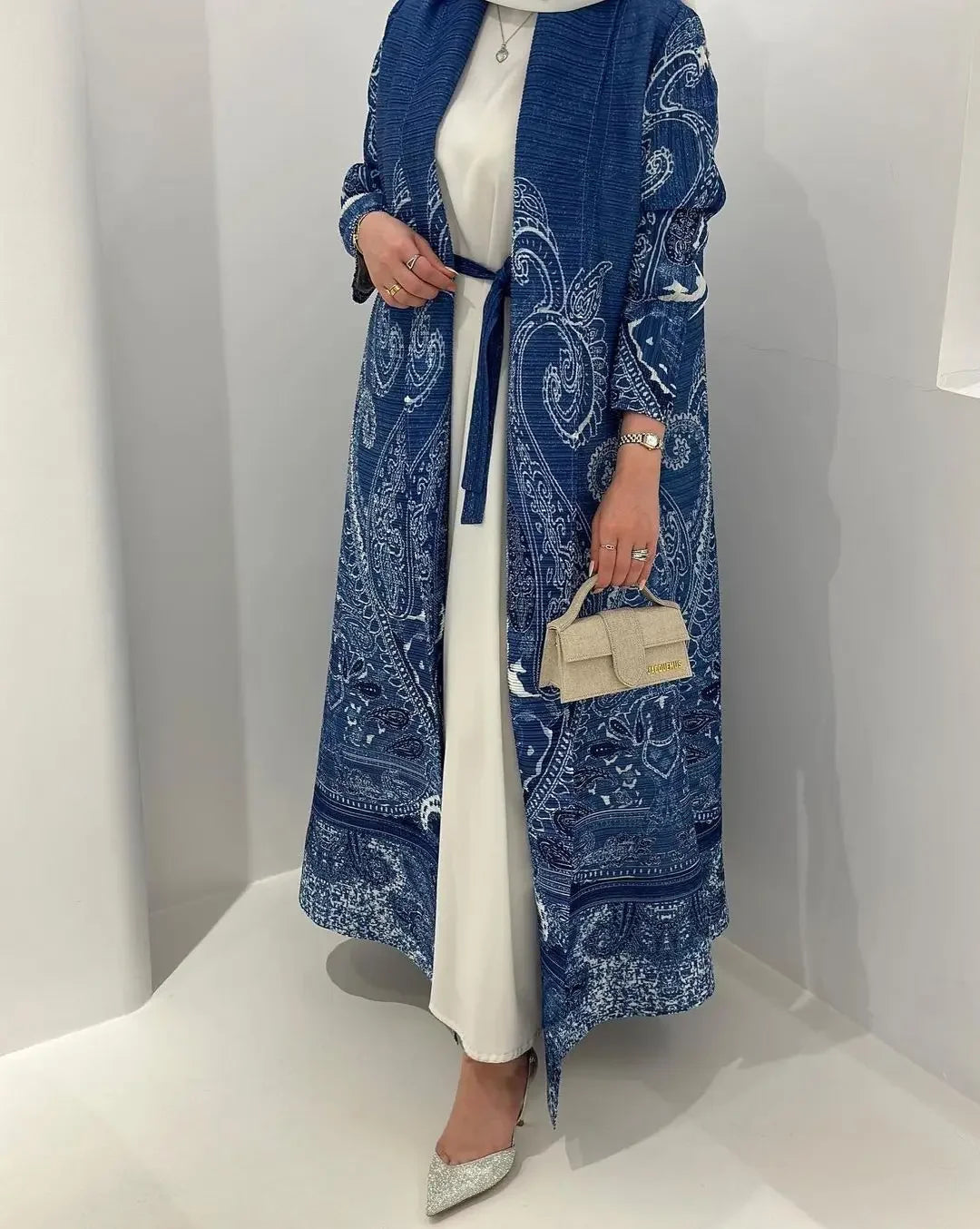 Rihla Windbreaker Abaya - Modern Pleated Design with Belt
