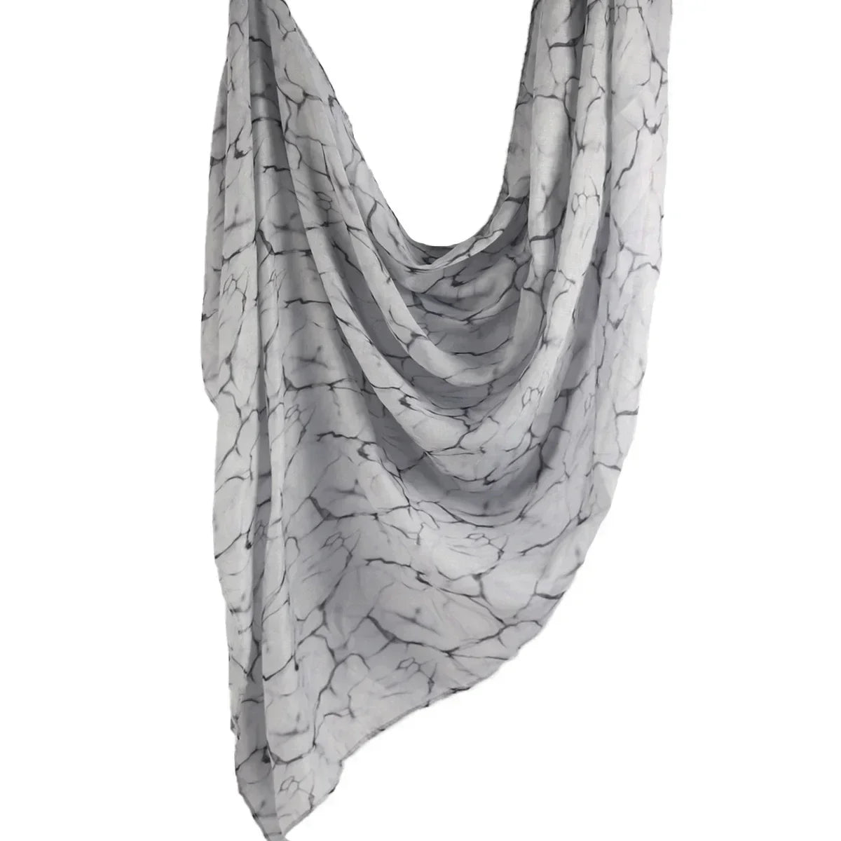 Brushstroke Bloom Hijab - Watercolor Print Breathable Scarf