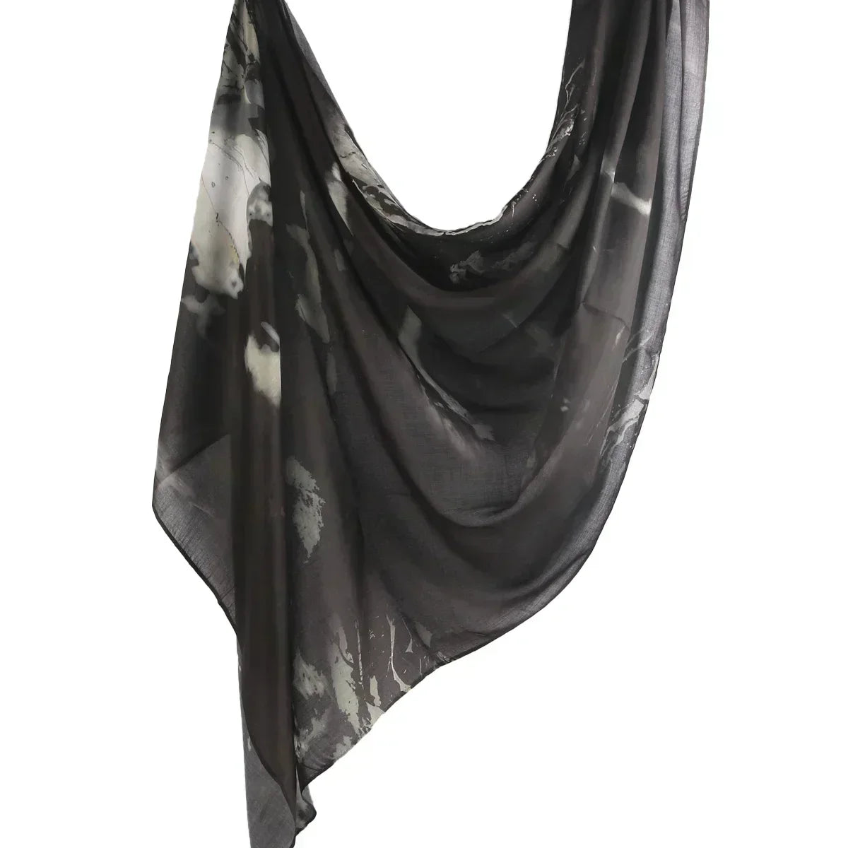 Brushstroke Bloom Hijab - Watercolor Print Breathable Scarf