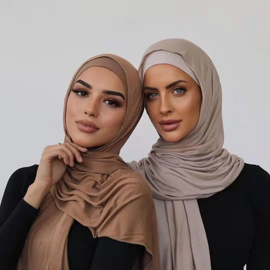 Soft Jersey Hijab - Plain, Lightweight & Stretchy