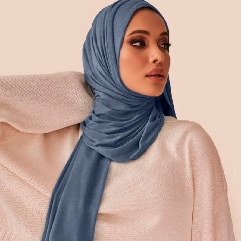 Soft Jersey Hijab - Plain, Lightweight & Stretchy