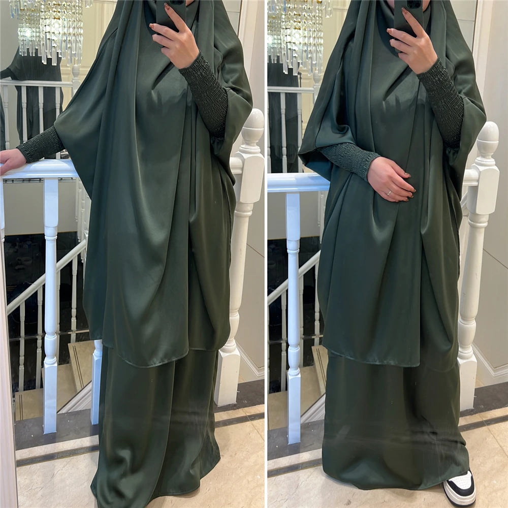 Khimar Abaya 2 Piece Set Elegant Modest Muslim Dress