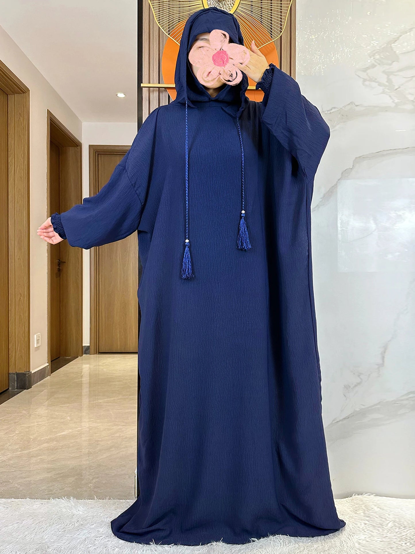 Cotton Abaya Maxi Dress with Hood