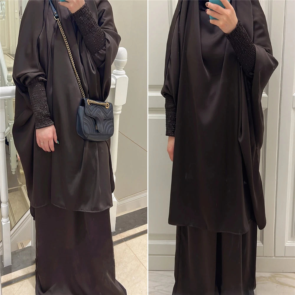 Khimar Abaya 2 Piece Set Elegant Modest Muslim Dress