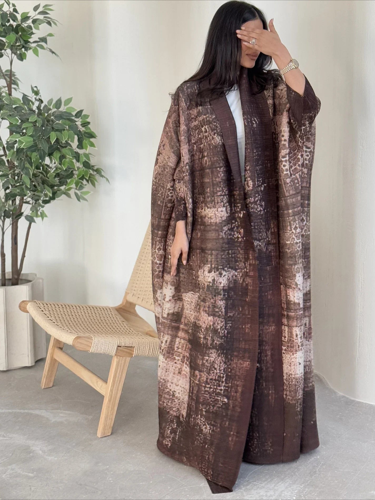 Pleated Dubai Kaftan Abaya