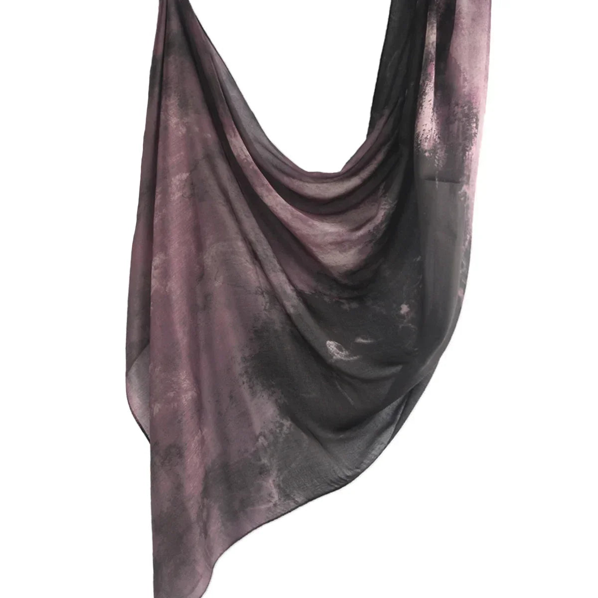 Brushstroke Bloom Hijab - Watercolor Print Breathable Scarf