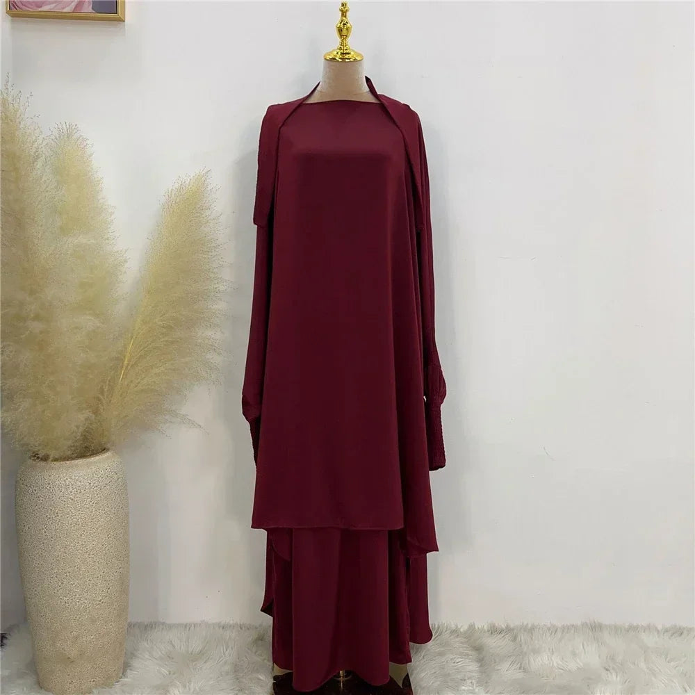 Khimar Abaya 2 Piece Set Elegant Modest Muslim Dress
