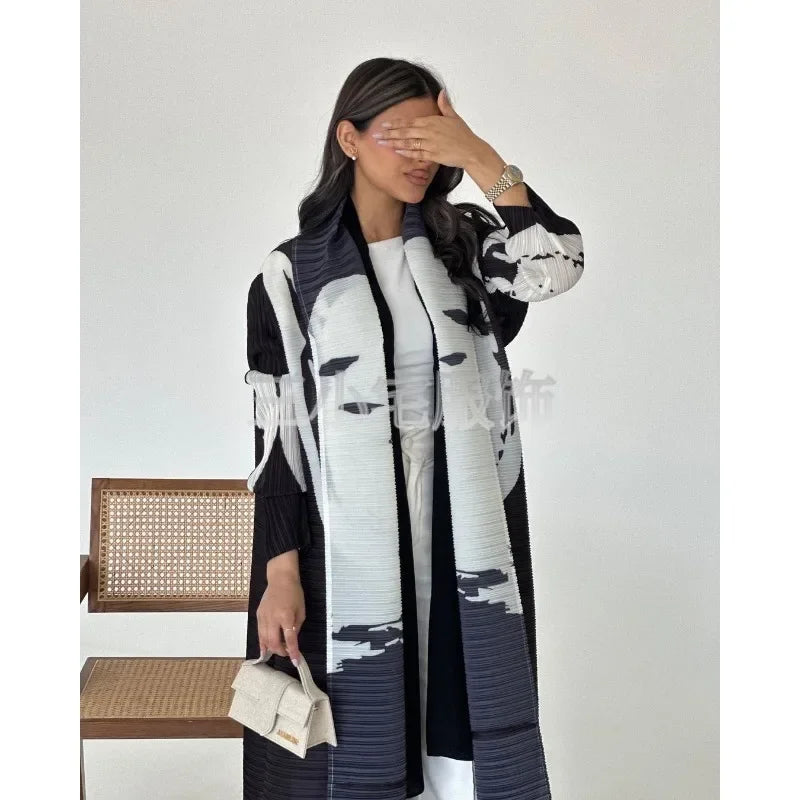 Rihla Windbreaker Abaya - Modern Pleated Design with Belt