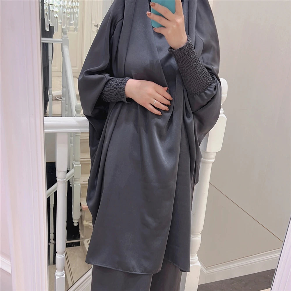 Khimar Abaya 2 Piece Set Elegant Modest Muslim Dress
