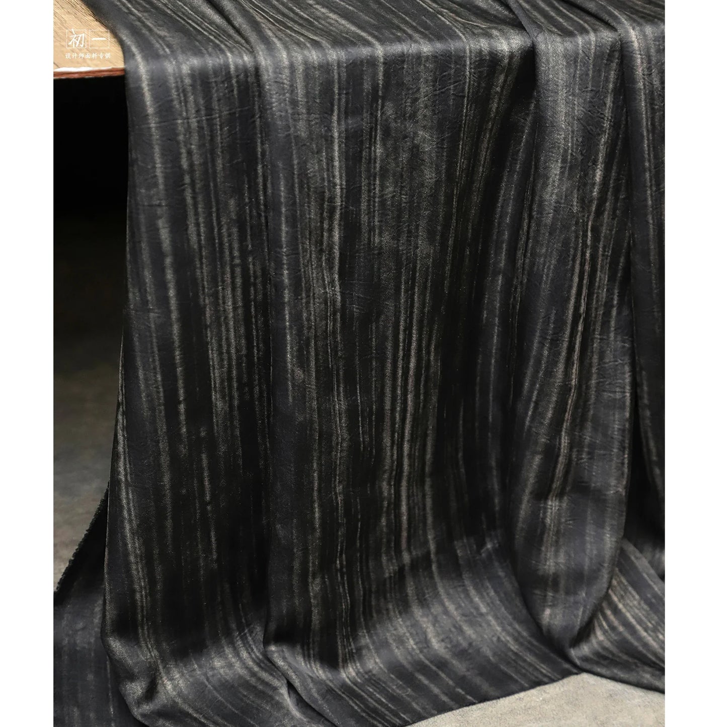 Earthly Yellow Satin Striped Fabric