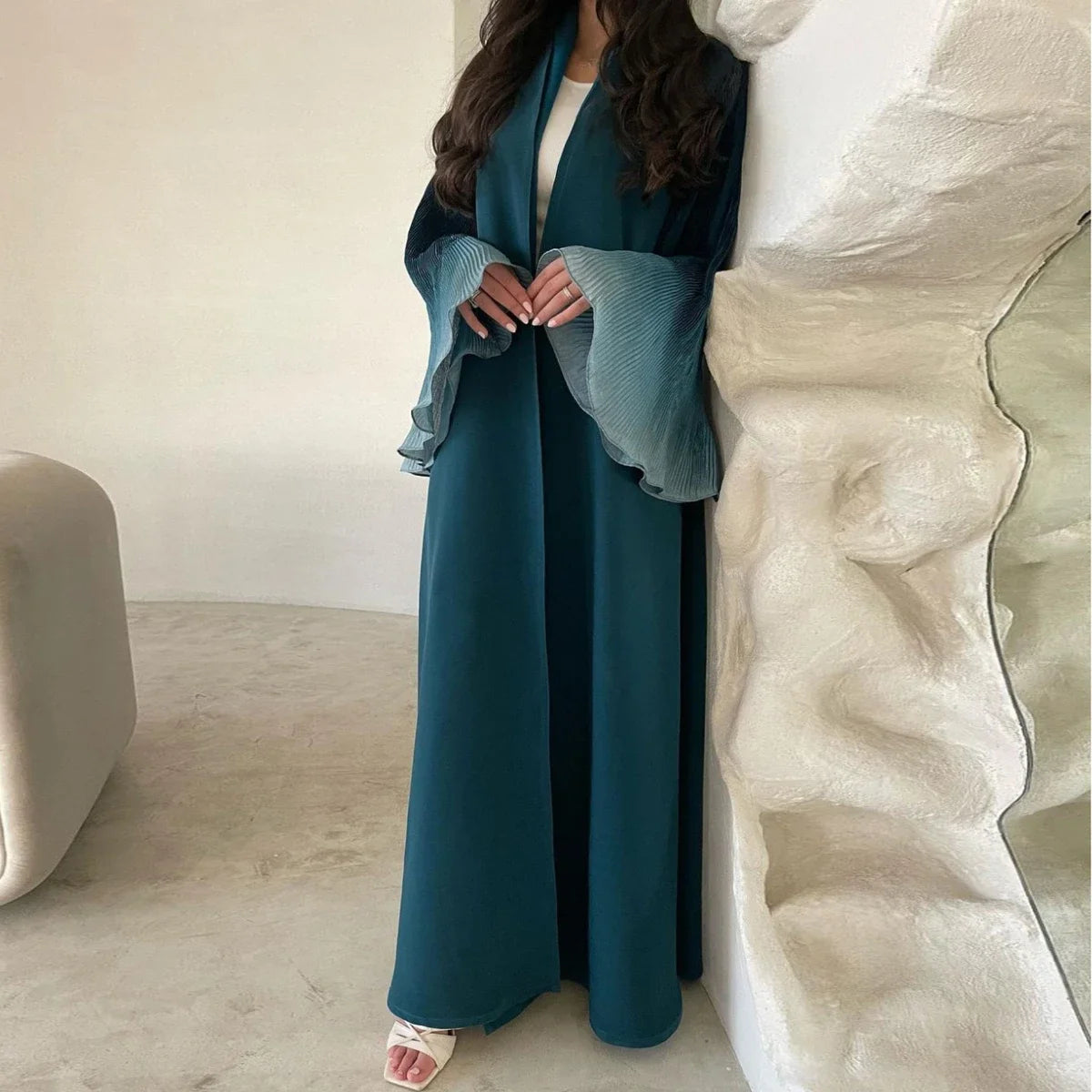 Mist of Eden Flare Sleeve Abaya - Elegant Arabian Style