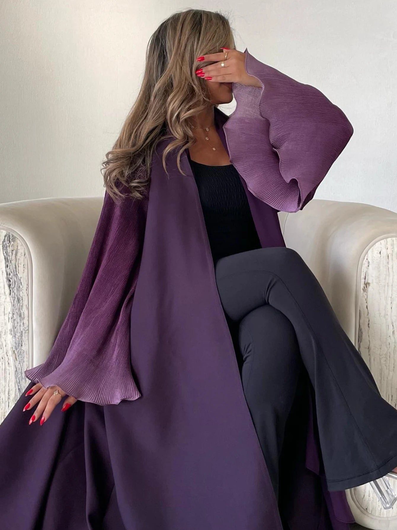 Mist of Eden Flare Sleeve Abaya - Elegant Arabian Style