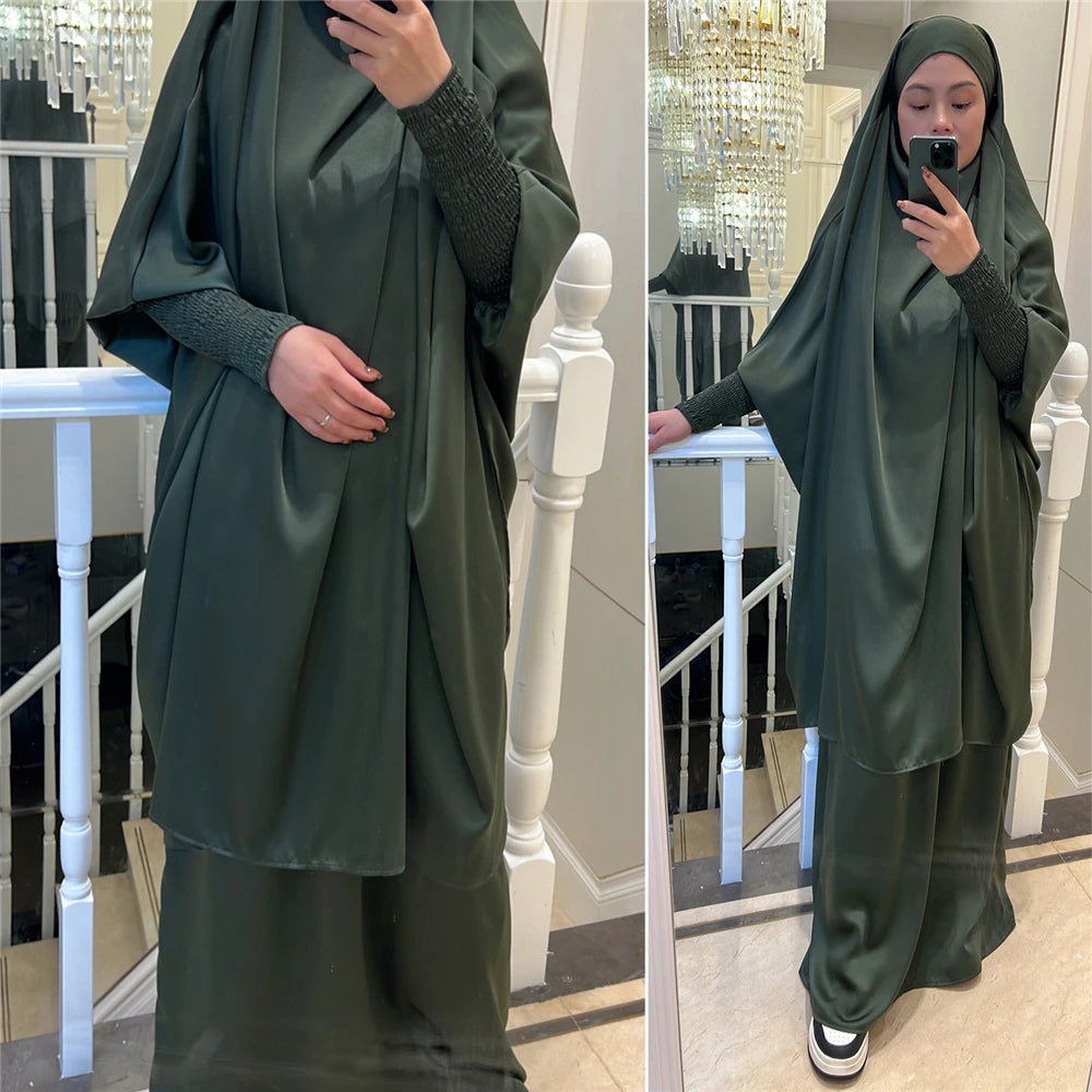 Khimar Abaya 2 Piece Set Elegant Modest Muslim Dress
