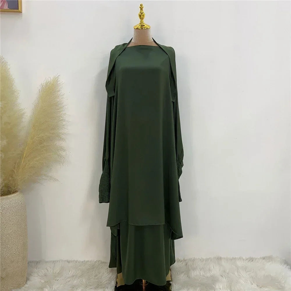 Khimar Abaya 2 Piece Set Elegant Modest Muslim Dress