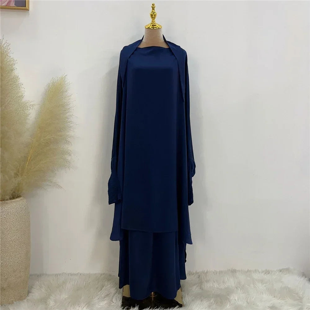 Khimar Abaya 2 Piece Set Elegant Modest Muslim Dress