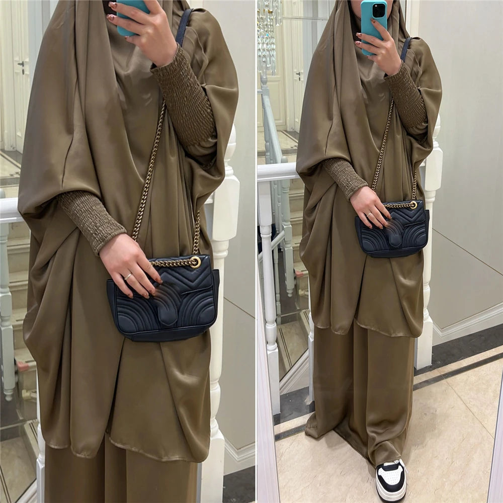 Khimar Abaya 2 Piece Set Elegant Modest Muslim Dress
