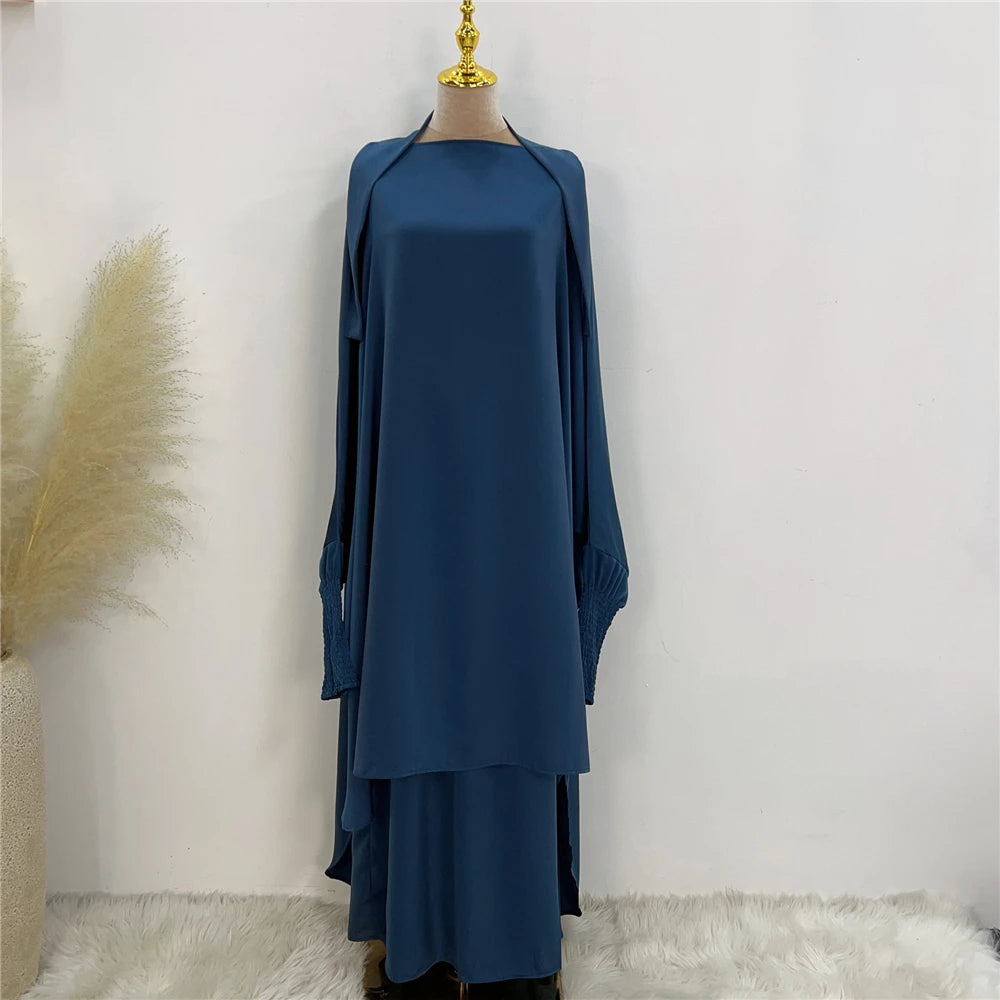 Khimar Abaya 2 Piece Set Elegant Modest Muslim Dress
