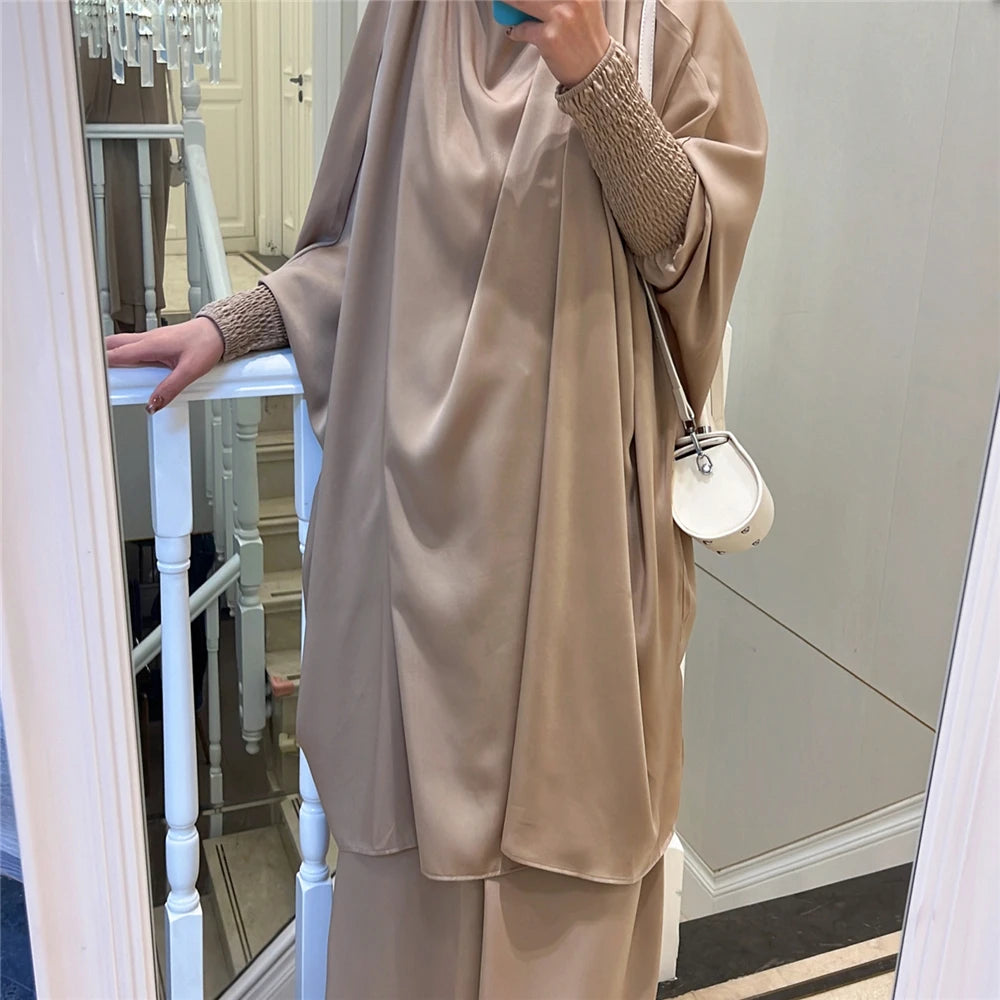Khimar Abaya 2 Piece Set Elegant Modest Muslim Dress