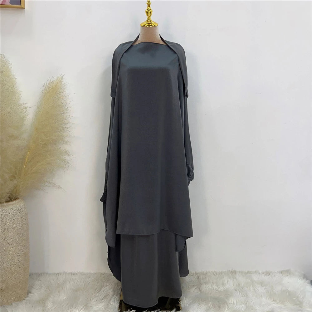 Khimar Abaya 2 Piece Set Elegant Modest Muslim Dress
