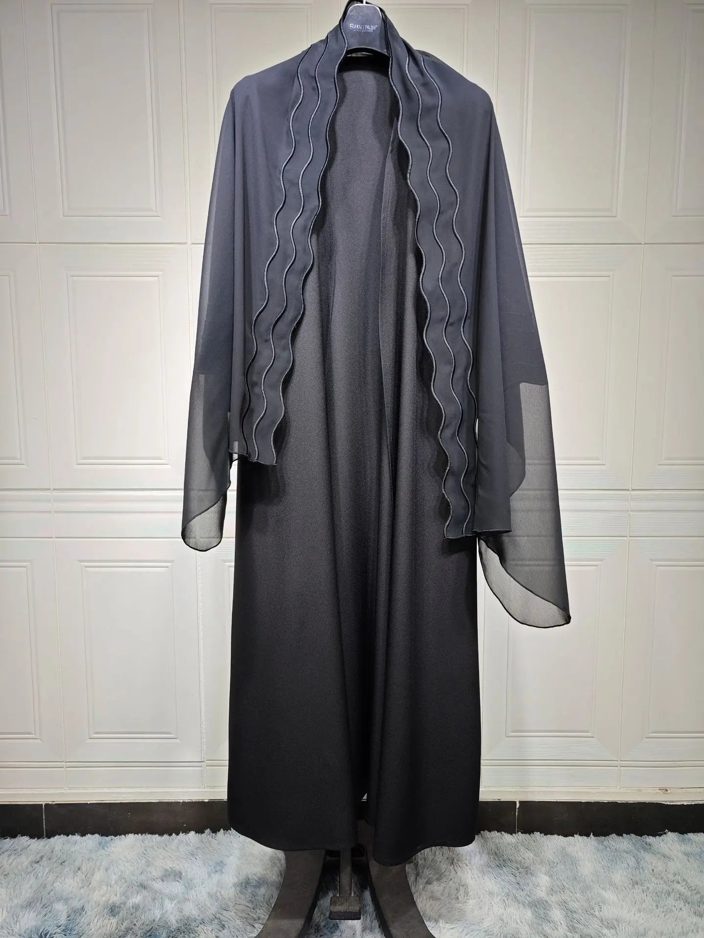 Open Abaya Dubai Style with Scarf