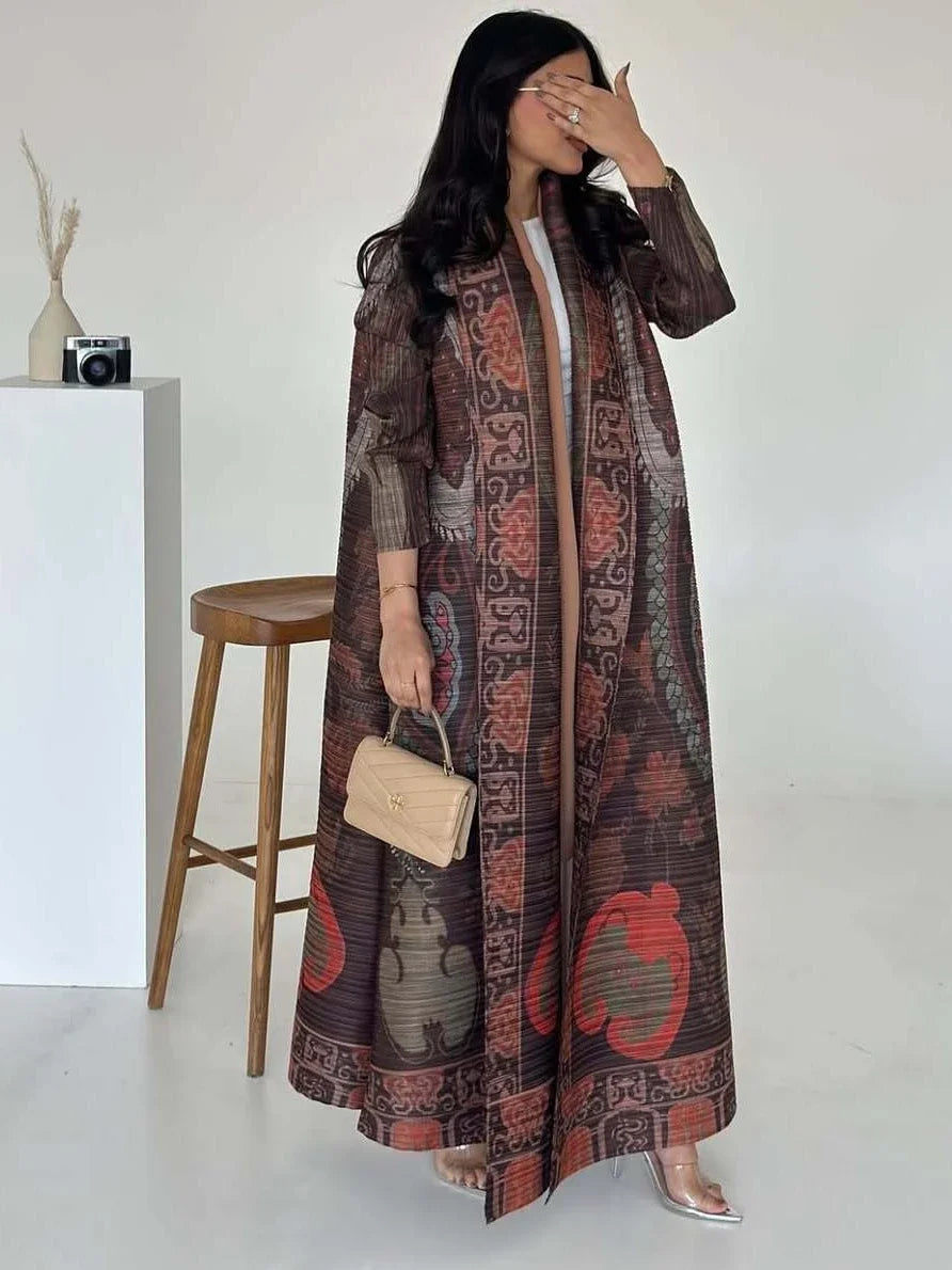 Pleated Dubai Kaftan Abaya