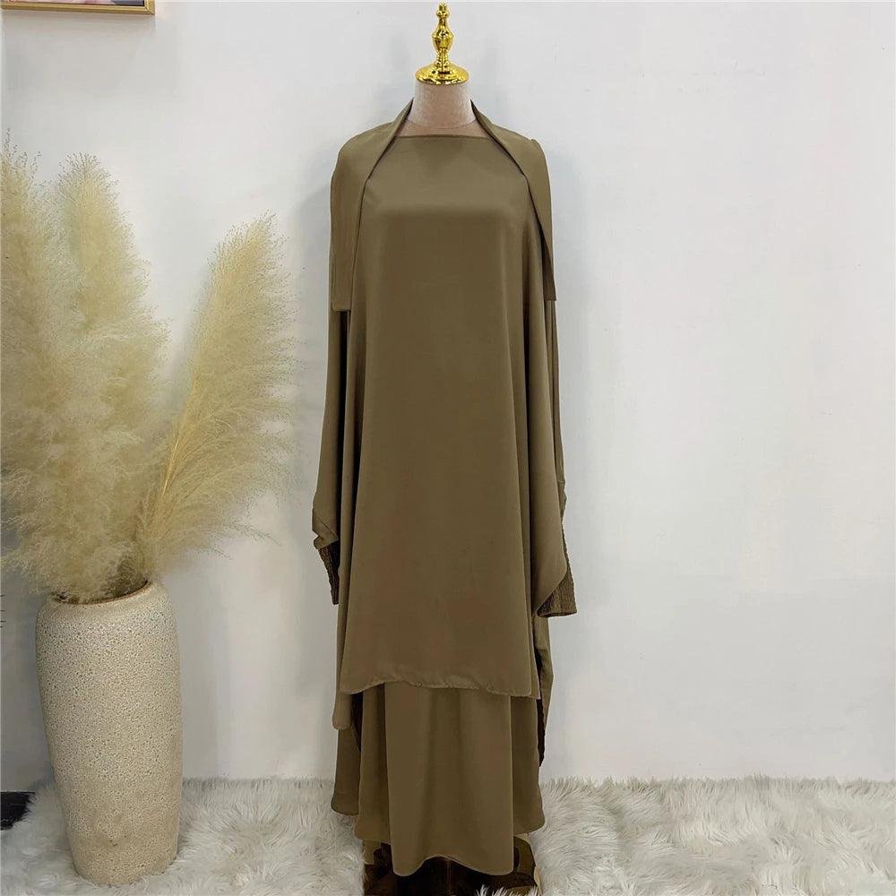 Khimar Abaya 2 Piece Set Elegant Modest Muslim Dress