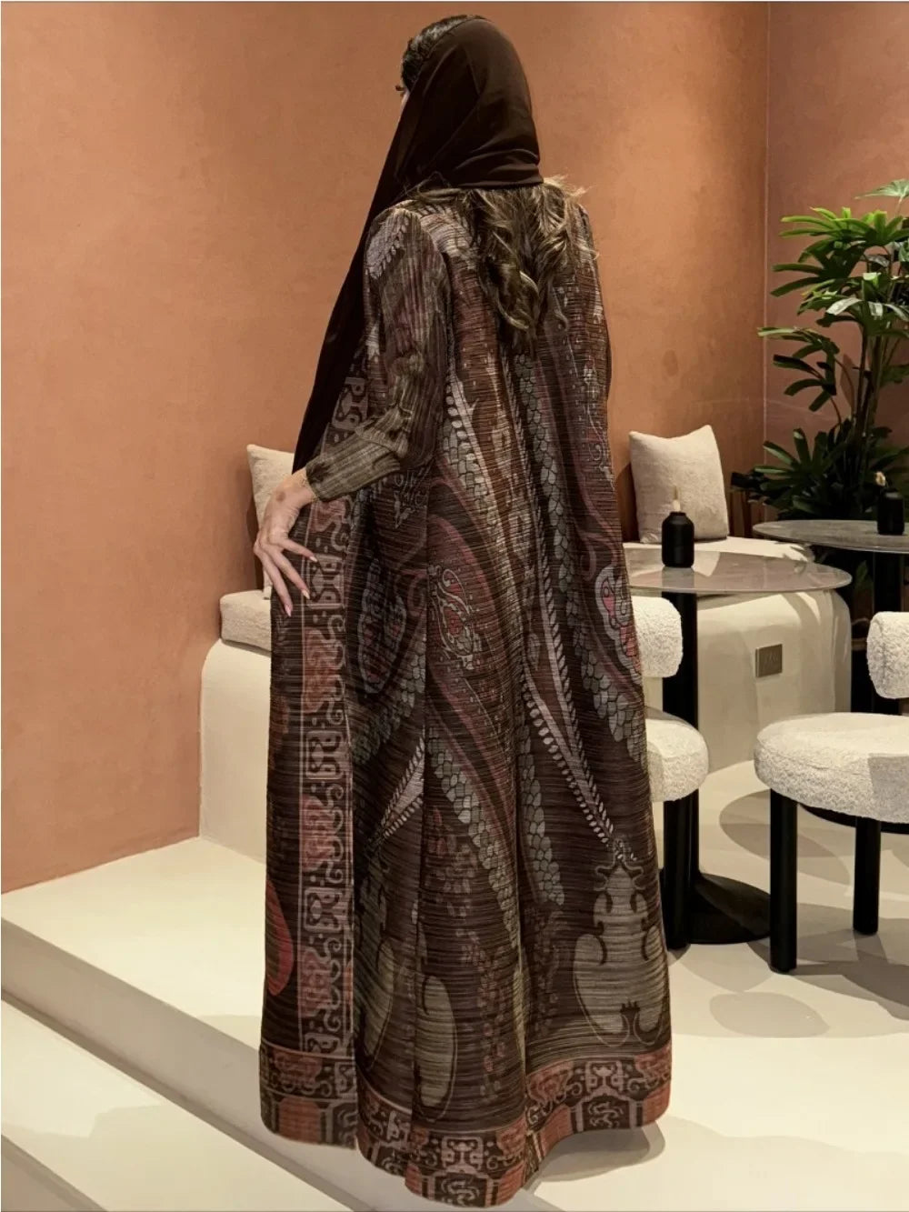 Pleated Dubai Kaftan Abaya