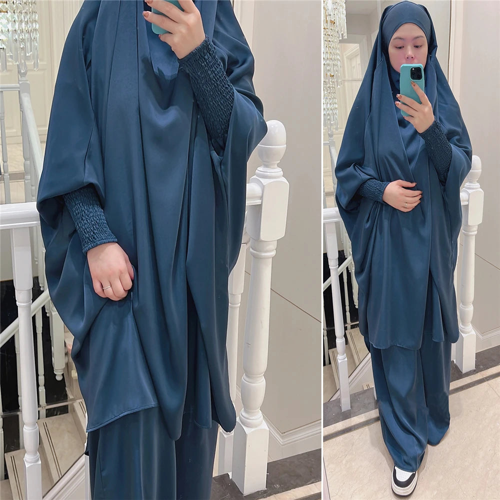 Khimar Abaya 2 Piece Set Elegant Modest Muslim Dress