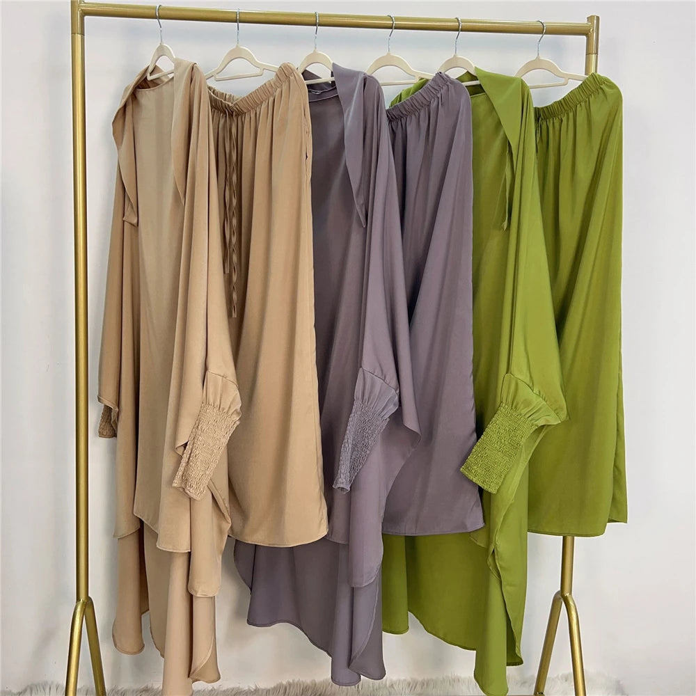 Khimar Abaya 2 Piece Set Elegant Modest Muslim Dress