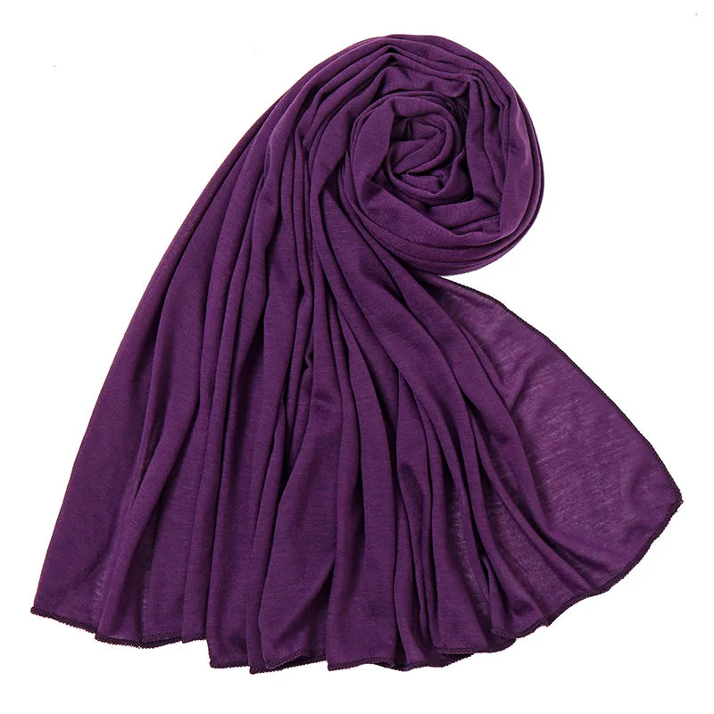 Soft Jersey Hijab - Plain, Lightweight & Stretchy