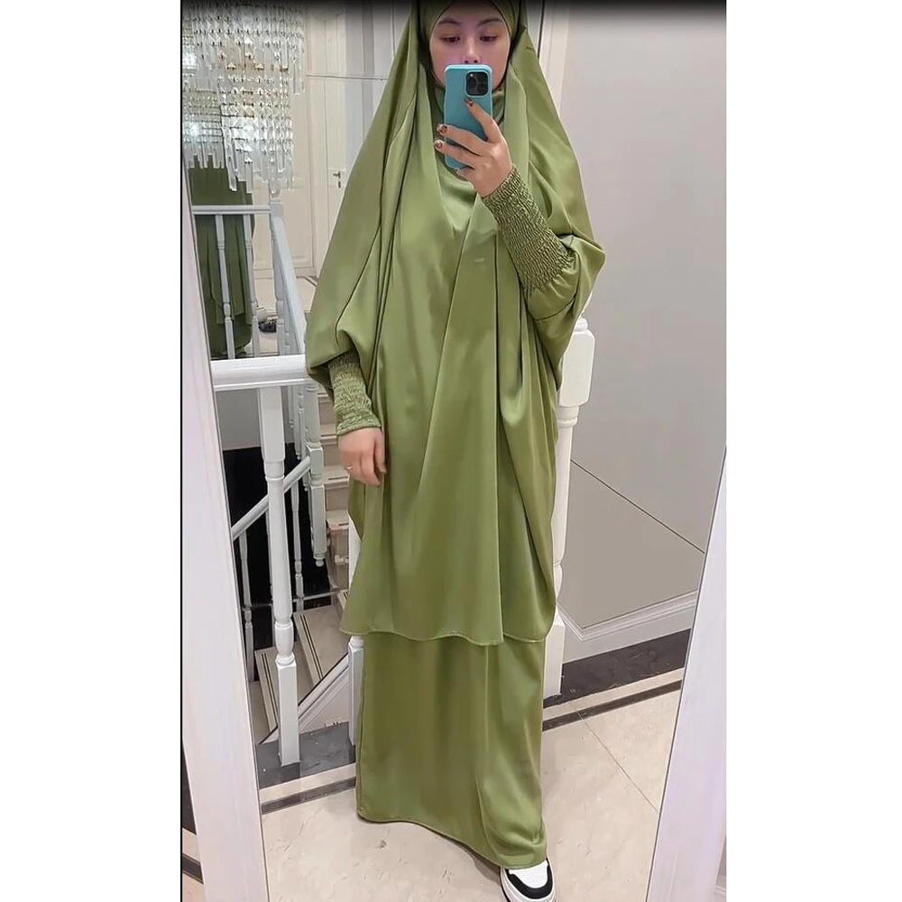 Khimar Abaya 2 Piece Set Elegant Modest Muslim Dress
