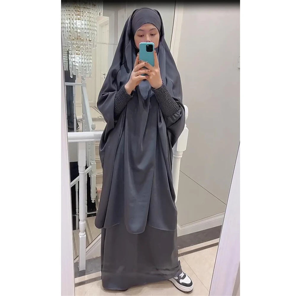 Khimar Abaya 2 Piece Set Elegant Modest Muslim Dress