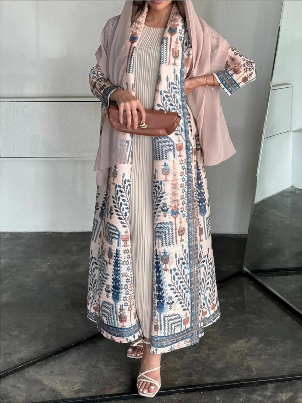 Pleated Dubai Kaftan Abaya