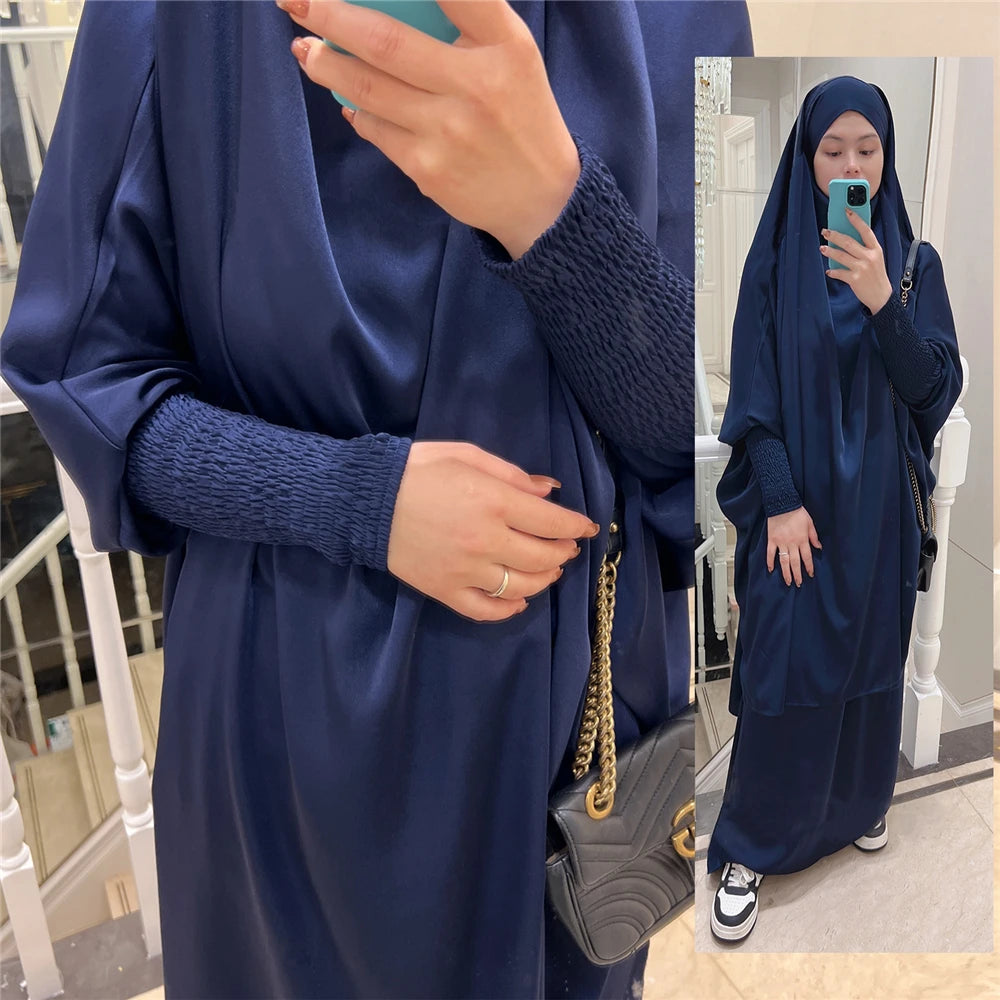 Khimar Abaya 2 Piece Set Elegant Modest Muslim Dress