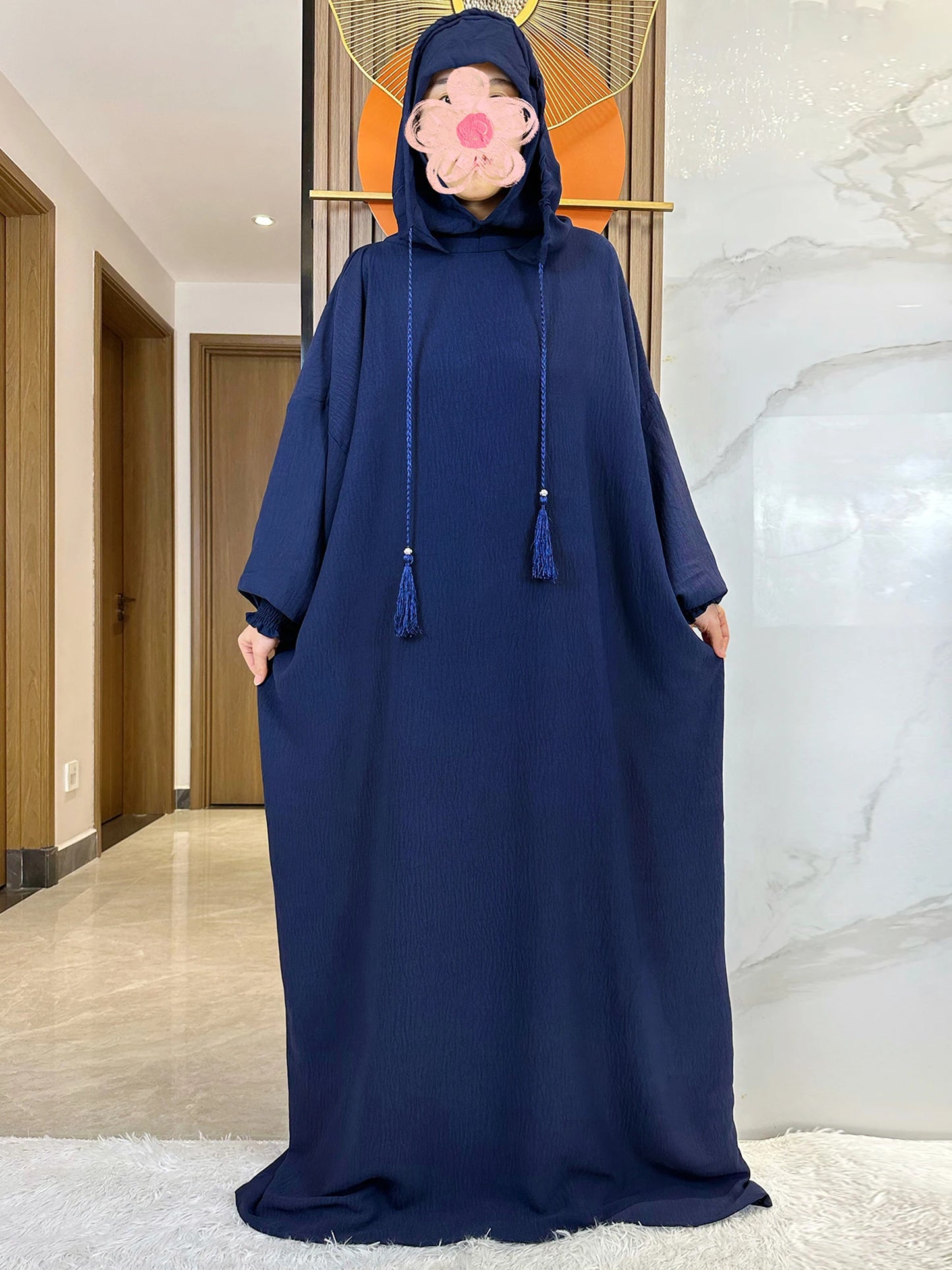 Cotton Abaya Maxi Dress with Hood