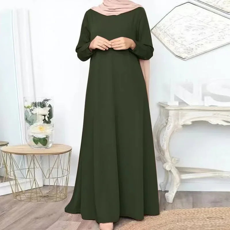 Solid Color Eid Abaya Kaftan
