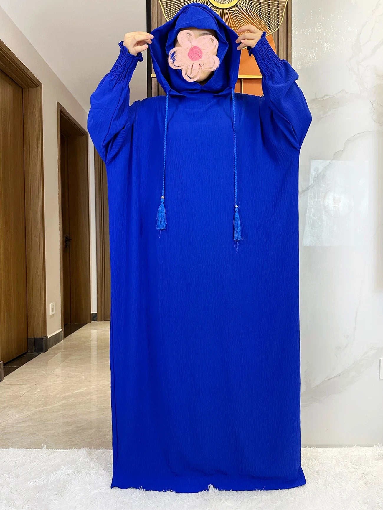 Cotton Abaya Maxi Dress with Hood